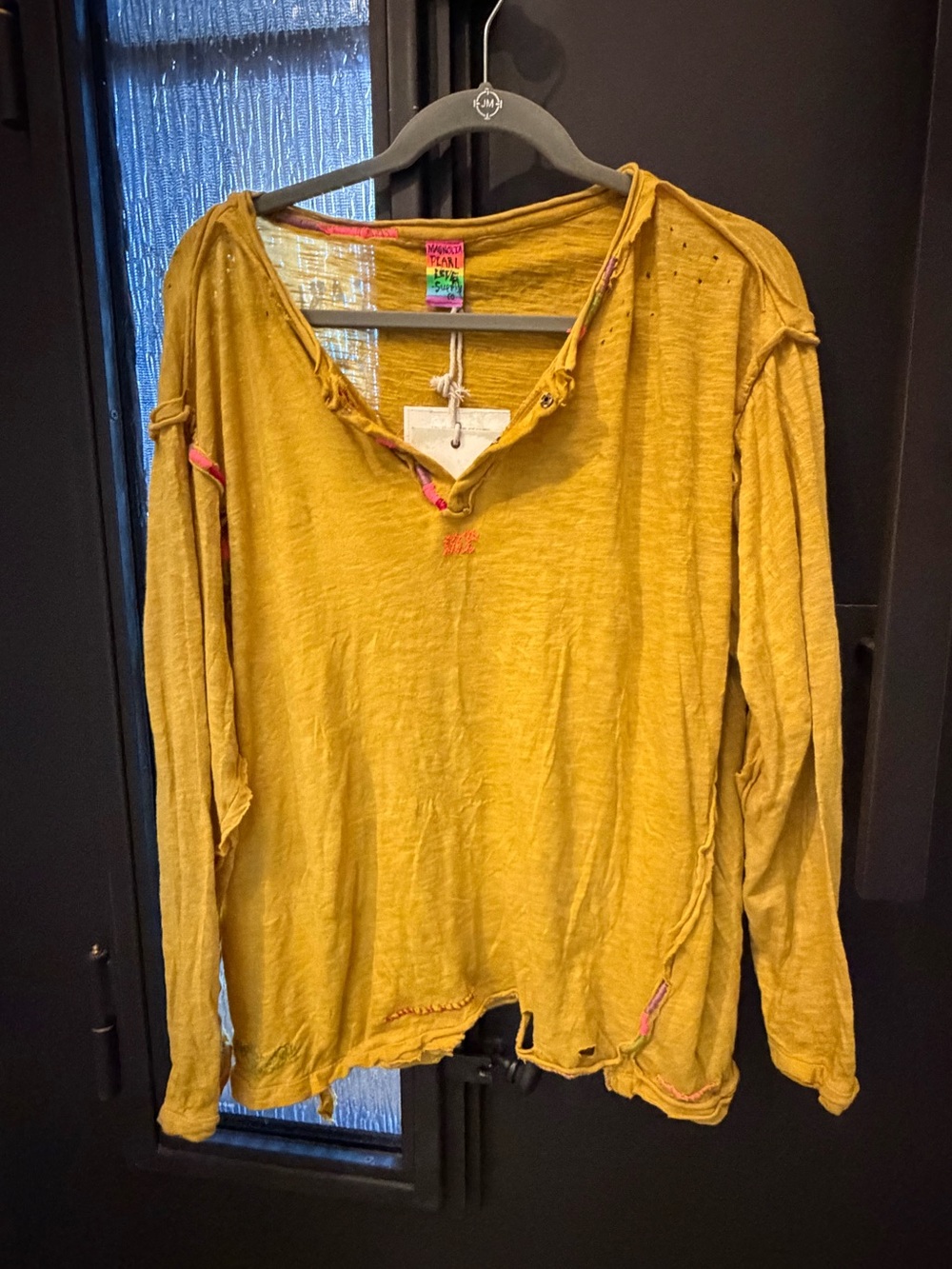 Magnolia Pearl long sleeve snap Henley tee